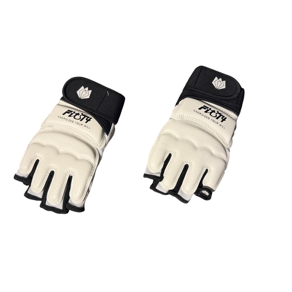 3 for $20 FitsT4‎ Martial Arts Sparring Gloves White Black Fingerless MMA Size M